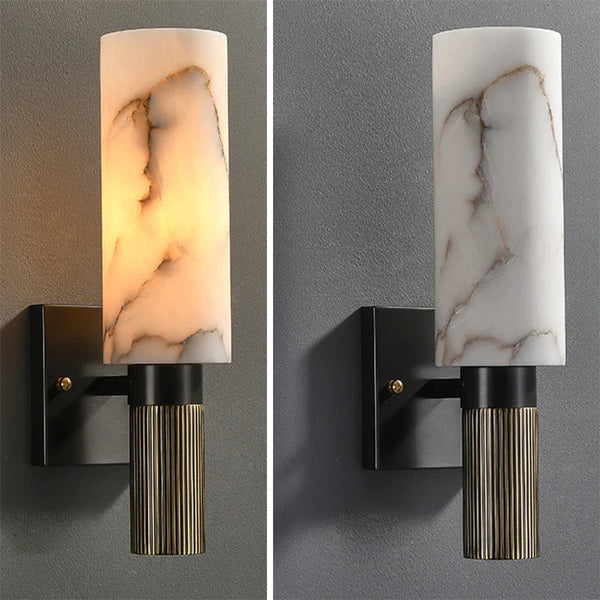 Axyaa Modern LED Marble Wall Lamp Copper Sconce for Living Room Bedroom Hotel Decor