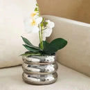 Axyaa Ceramic Green Plant Flowerpot Wind Silver Vase Desktop Decoration
