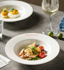 Axyaa Ceramic Straw Hat Plate for Salad, Pasta & Western Dining
