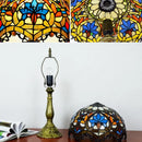 Axyaa Stained Glass LED Table Lamp - Mediterranean Baroque Style Bedroom Light