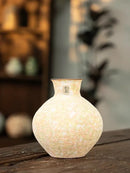 Textured Ceramic Vase for Fresh Flowers, Boho Home Decor Centerpiece by Axyaa