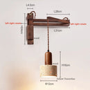 Axyaa Mid Century Modern LED Wall Light - Black Travertine Folding Bedside Lamp