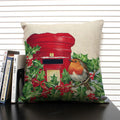 Axyaa Christmas Bird Snow Pattern 45x45cm Linen Pillow Case Home Sofa Decoration