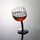 Axyaa Clear Flower Base Bent Stem Goblet 200ml Drinking Glass Set