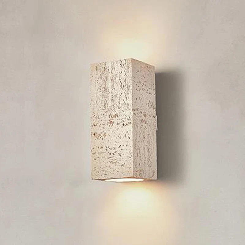 Axyaa Wabi-sabi Cement Wall Lamp Square Nordic Retro Sconce Light for Foyer Bedroom