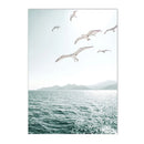 Nordic Beach Surfing Coconut Tree Poster Art Print Modern Home Decor by Axyaa