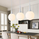 Axya White Glass Ball LED Pendant Light for Modern Living Room Fixture