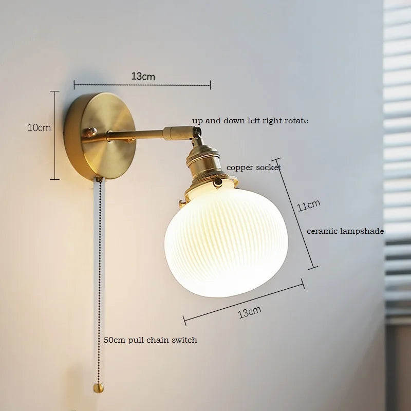 Axyaa White Ceramic Flower Wall Sconce Light for Home Indoor Lighting