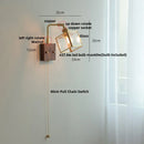 Axyaa Rotatable Brass LED Wall Light Nordic Modern Stair Fixture Blue Glass