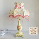 Axyaa Retro Resin Desk Lamp LED E27 Fabric Lampshade Dimmable Table Light