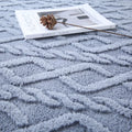 Axyaa Plush Jacquard Carpet Gray Beige Rug - Home Decor Floor Cover