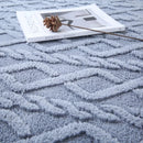 Axyaa Plush Jacquard Carpet Gray Beige Rug - Home Decor Floor Cover