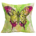 Axyaa Butterfly Pattern Linen Cushion Sleeve for Home Living Room Bedroom Sofa Car
