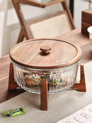 Axyaa Glass Dried Fruit Tray | Elegant Snack Candy Storage Box | Family Living Room Organizer