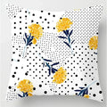 Axyaa Yellow Flower Print Cushion Cover for Home Sofa Decoration