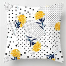Axyaa Yellow Flower Print Cushion Cover for Home Sofa Decoration