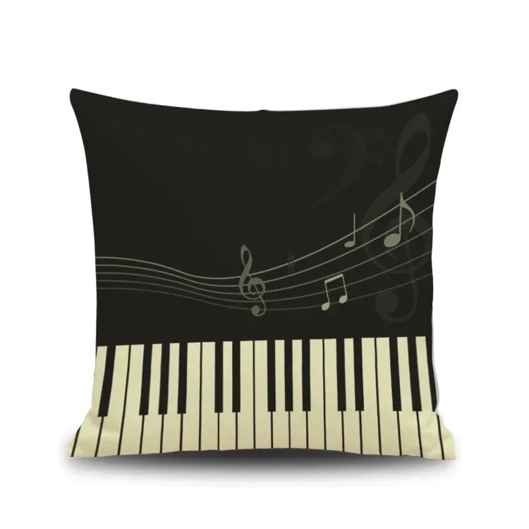 Axyaa Piano Key Notes Pillowcase - Home/Office Sofa Decor