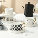 Axya Ceramic Coffee Cup Saucer Set Tea Mug Drinkware Milk Cups Home Kitchen