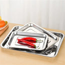 Axya Stainless Steel Serving Plate Set for Steamed Fish and Barbecue - Square Plates