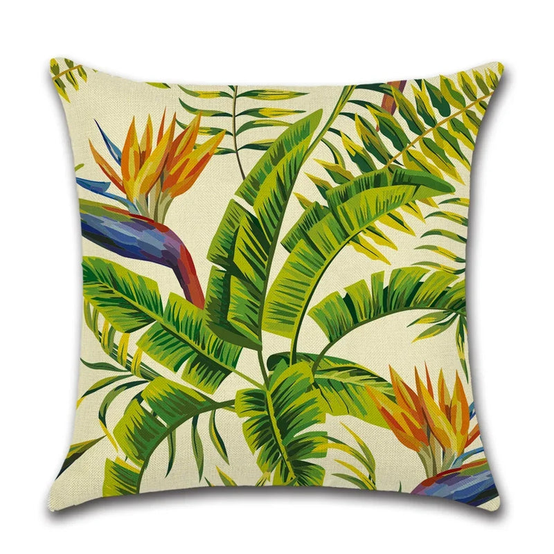 Axyaa Tropical Rainforest Plant Throw Pillow Cover 45x45cm