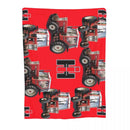 Axyaa Red Tractor Luxury Throw Blanket for Sofa Bed Luxe Brand Retro Blankets