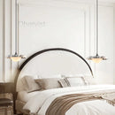Axyaa Black Stone Pendant Lamp LED Chandelier for Luxury Home Decor
