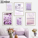 Axyaa Lavender Field Canvas Wall Art Nordic Style Landscape Posters