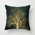 Axyaa Black Gold Elk Tree Bird Butterfly Printed Pillowcase for Living Room Home