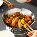 Axyaa Stainless Steel Honeycomb Seafood Wok Non-Stick Skillet