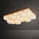 Axyaa Marble Alabaster Ceiling Lamp: Modern, Simple, All-Copper for Living Room, Bedroom, Study, Dining Room