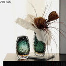 Axyaa Glass Vase Decorative Desktop Art Flower Hydroponic Crafts Ornament