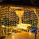 Axyaa Solar Fairy Curtain Lights for Outdoor Garden Wedding Party.