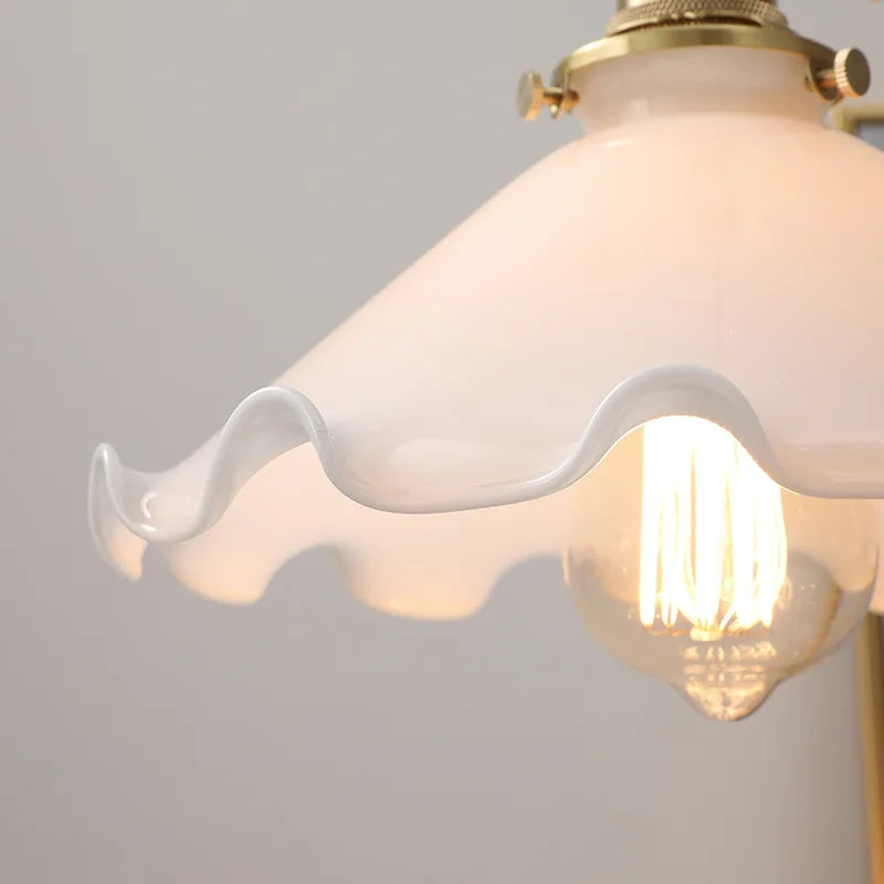Axyaa White Glass LED Pendant Lamps Dining Living Room Nordic Hanging Light Fixtures