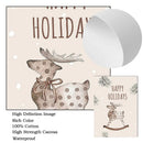 Axyaa Christmas Pine Tree Deer Owl Winter Canvas Painting Wall Art