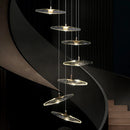 Axyaa Crystal Chandelier Stair Pendant Living Room Interior Lighting