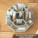 Axyaa Rotating Storage Box: Large Capacity Desktop Organizer for Stationery and Cosmetics