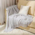 Axyaa Tassel Blanket: Acrylic Cashmere Soft Throw Cover for Home Decor & Nap Warmth
