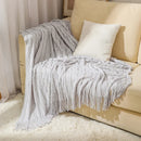 Axyaa Tassel Blanket: Acrylic Cashmere Soft Throw Cover for Home Decor & Nap Warmth