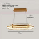 Axyaa Luxury Gold/Silver Rings LED Pendant Light - Modern Interior Hanging Ceiling Lamp