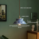 Axyaa Ceramic LED Pendant Light in White with Gold & Copper Accents