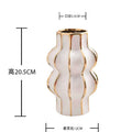Modern Ceramic Flower Arrangement in White Black Gold Vases by Axyaa