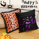 Axyaa Gilded Bat Halloween Cushion Cover for Festive Home Décor