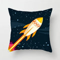 Axyaa Cartoon Astronaut Rocket Spaceship Sofa Pillowcase Space Theme Cushion Cover