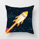 Axyaa Cartoon Astronaut Rocket Spaceship Sofa Pillowcase Space Theme Cushion Cover
