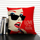 Axyaa Linen Cushion Cover in Black and White for Chic Home Decor