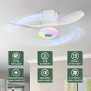 Axyaa Bluetooth Speaker RGB Ceiling Fan Light Remote Control - LED Fan Lamp