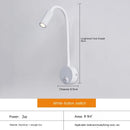 Axyaa LED Gooseneck Wall Lamp with Switch - Indoor Reading Light for Bedside & Study