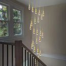 Axyaa Crystal Chandelier: Modern Luxury Stair & Living Room Lighting