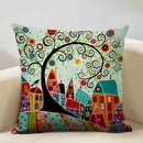 Hand-Painted Retro Country Linen Cushion Cover by Axyaa
