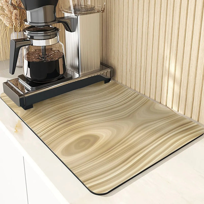 Axyaa Kitchen Coaster: Absorbent Drying Mat, Arbor Print, Dish Drying Mats, Table Pads